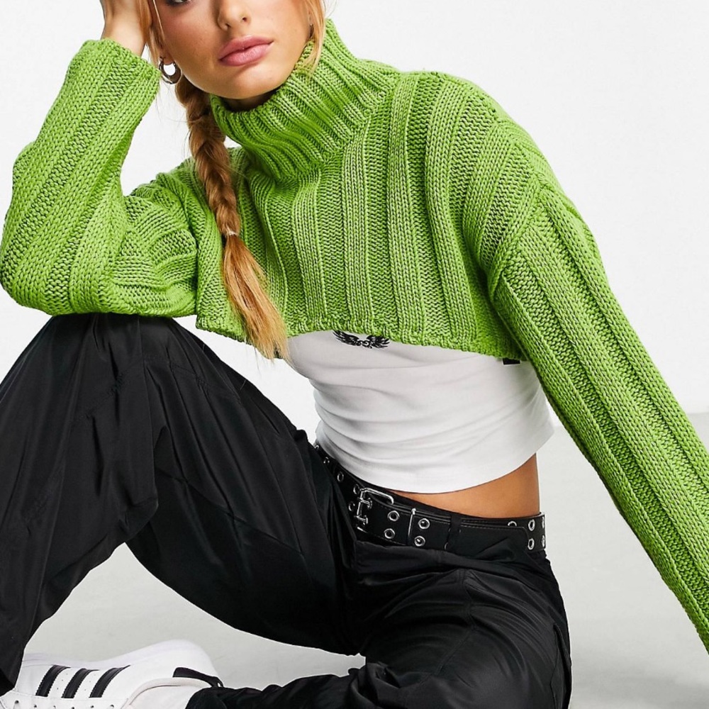 NWOT Super crop roll neck sweater